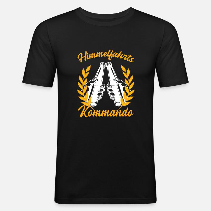 Himmelfahrtskommando lustiger Spruch - Männer Slim Fit T-Shirt - Schwarz
