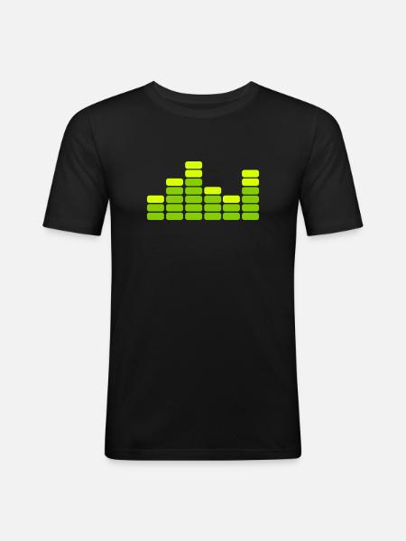 musik - Männer Slim Fit T-Shirt - Schwarz