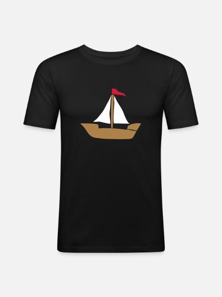 Schiff, Segelschiff, Sailing Ship, Ship - Men's Slim Fit T-Shirt - black