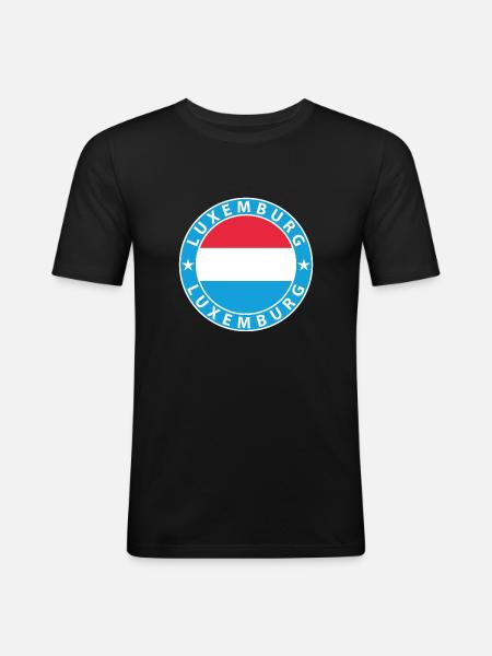 Luxembourg - Men's Slim Fit T-Shirt - black