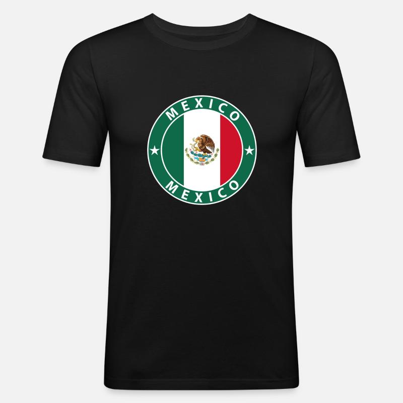 Mexiko - Männer Slim Fit T-Shirt - Schwarz