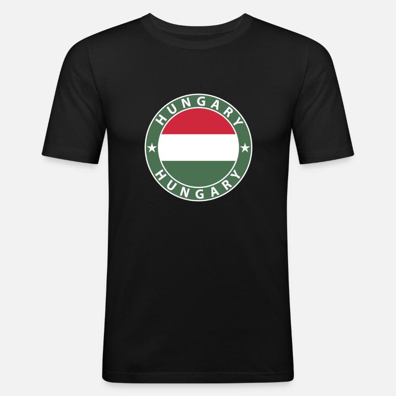 Ungarn - Männer Slim Fit T-Shirt - Schwarz