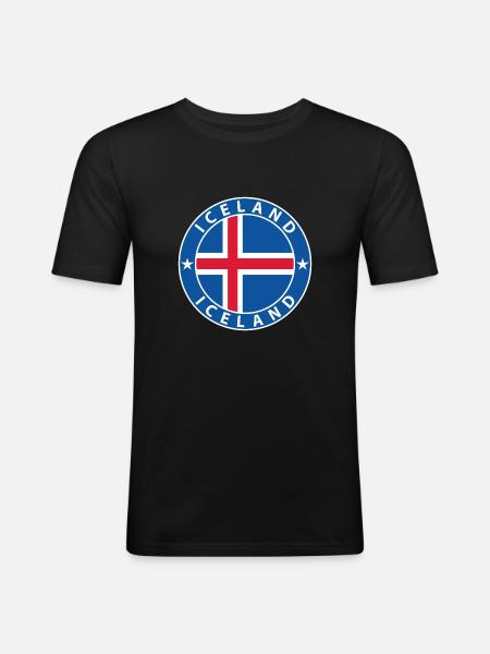 Islande - T-shirt près du corps Homme - noir