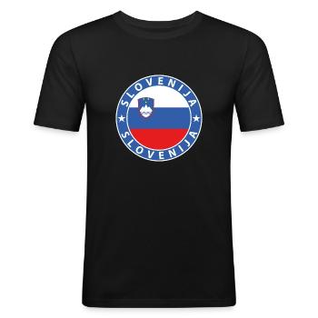Slovenia - Men's Slim Fit T-Shirt - black - Front - Nik (191cm)