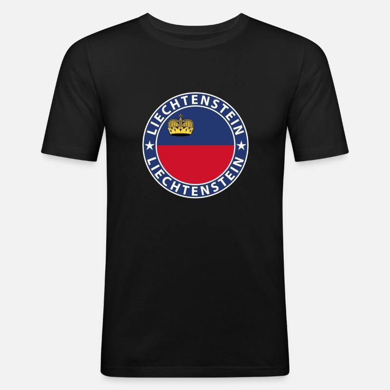 Liechtenstein - Männer Slim Fit T-Shirt - Schwarz