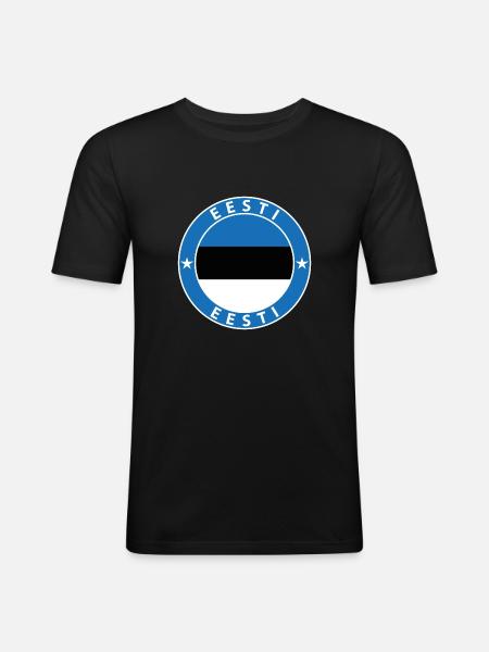 Estonie - T-shirt près du corps Homme - noir