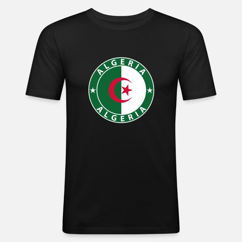 Algerien - Männer Slim Fit T-Shirt - Schwarz