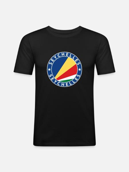 Seychellen - Männer Slim Fit T-Shirt - Schwarz