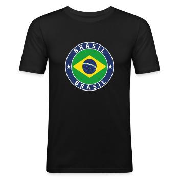 Brésil - T-shirt près du corps Homme - noir - Devant - Nik (191cm)
