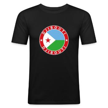 Djibouti - T-shirt près du corps Homme - noir - Devant - Nik (191cm)