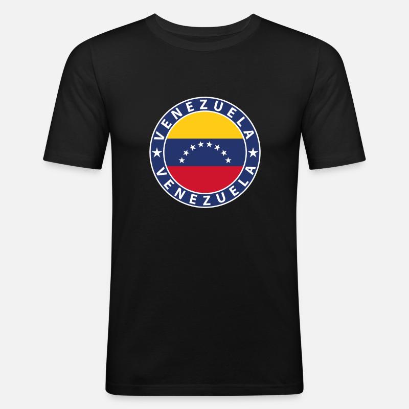 Venezuela - Männer Slim Fit T-Shirt - Schwarz