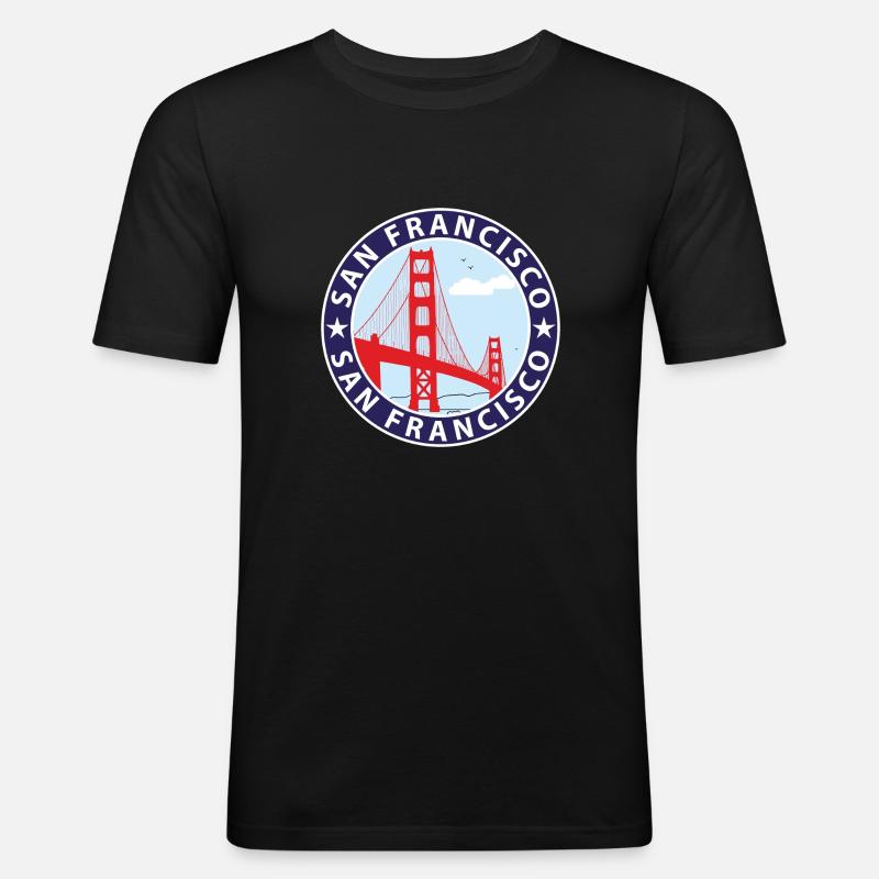 San Francisco - Männer Slim Fit T-Shirt - Schwarz