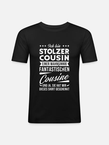 Fier cousin d'un cousin fantastique - T-shirt près du corps Homme - noir