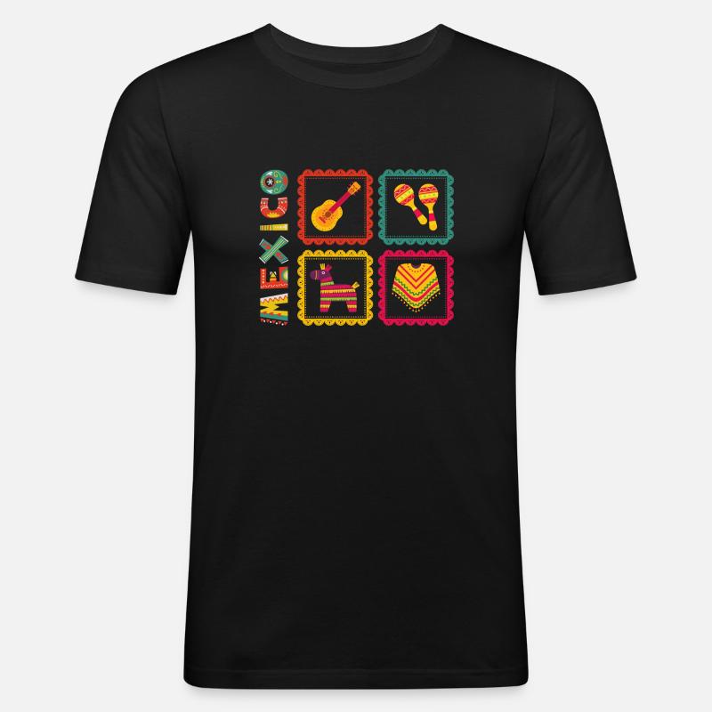 mexico - Männer Slim Fit T-Shirt - Schwarz