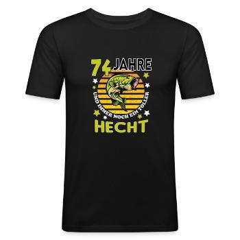 Geburtstag Toller Hecht Alter Jahre 74 - Männer Slim Fit T-Shirt - Schwarz - Vorne - Nik (191cm)