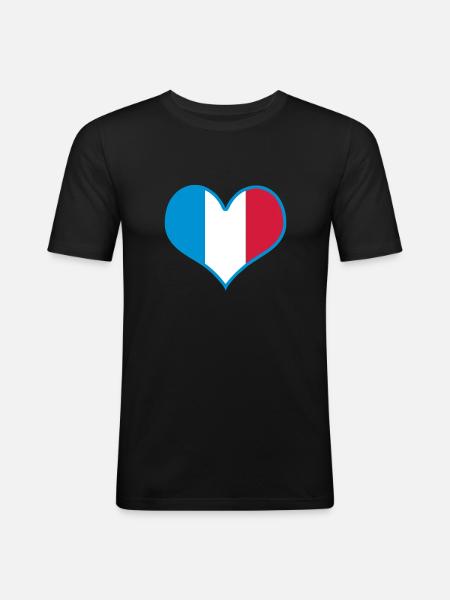 frankreich france - Männer Slim Fit T-Shirt - Schwarz