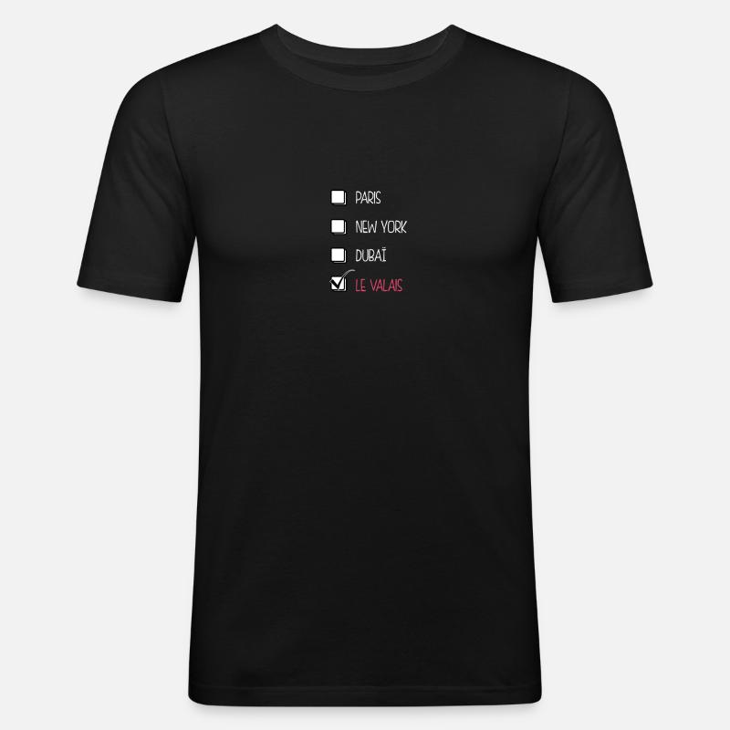 das Wallis - Männer Slim Fit T-Shirt - Schwarz