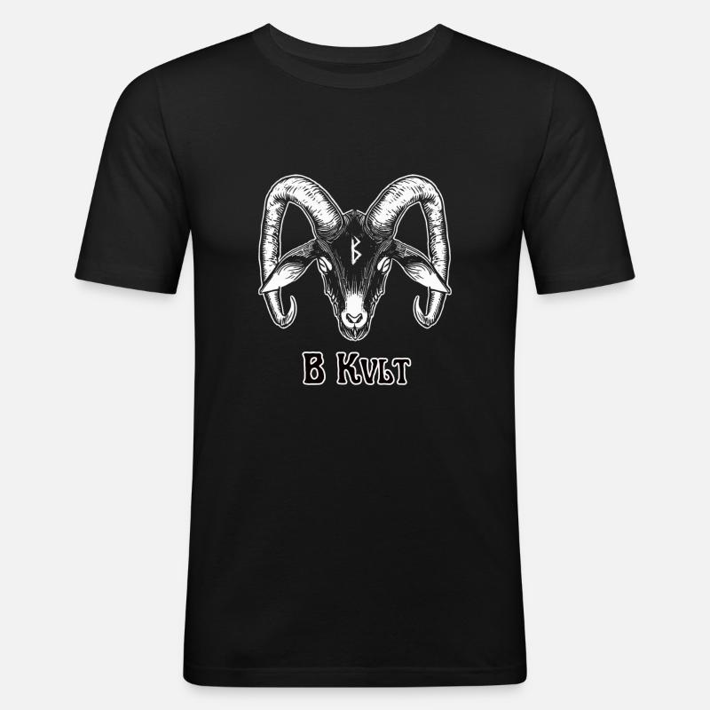 Zeichen des Kvlt - Männer Slim Fit T-Shirt - Schwarz