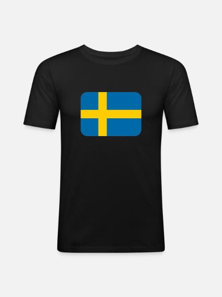 Drapeau de la Suède - T-shirt près du corps Homme - noir
