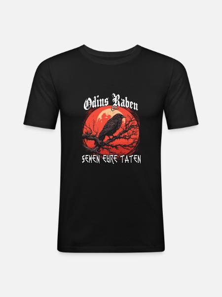 Bloodraven | Vikings Odin's Ravens Vikings - Men's Slim Fit T-Shirt - black
