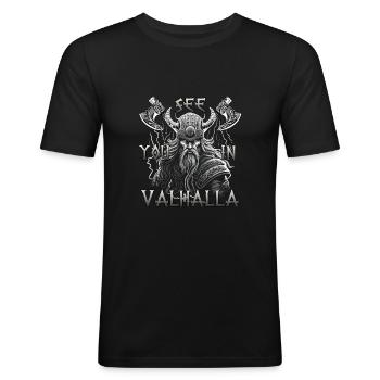 Cadeau de bravoure nordique pour les amoureux Viking - T-shirt près du corps Homme - noir - Devant - Nik (191cm)