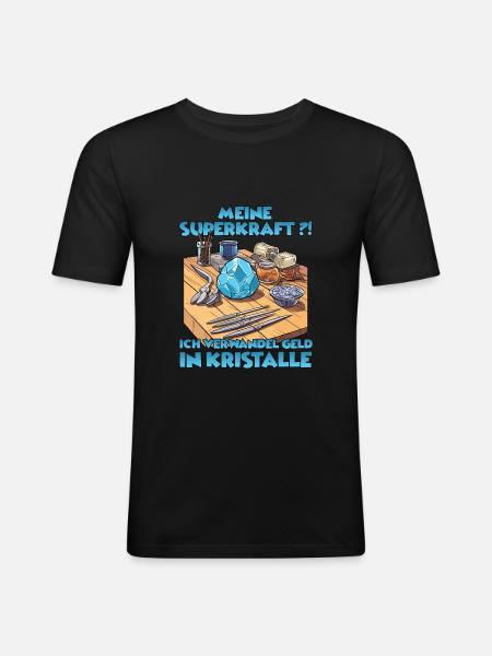 Sparkling Creations Kristallzüchter Geschenk - Männer Slim Fit T-Shirt - Schwarz
