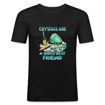 Cristal Des surprises brillantes à offrir - T-shirt près du corps Homme - noir - Devant - Nik (191cm)