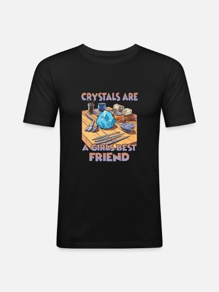 GemStoneCrafts Enchanted Crystals Gift - Men's Slim Fit T-Shirt - black