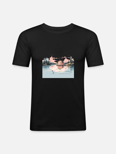 Sauna T Finsk sauna velvære for badstugjengere - Slim Fit T-skjorte for menn - svart
