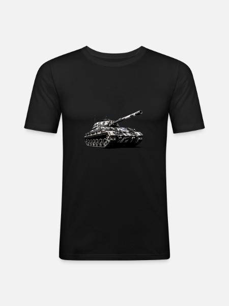 Deutscher schwerer Panzer |Deutsche Panzerwaffe - Männer Slim Fit T-Shirt - Schwarz
