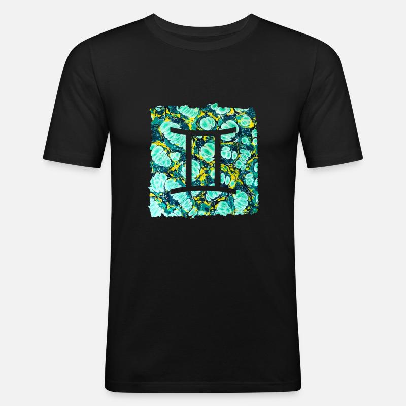zwillinge e 241 - Männer Slim Fit T-Shirt - Schwarz