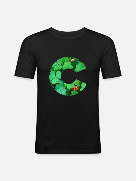 Trèfles C - T-shirt près du corps Homme - noir
