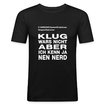 nerd administrator IT abteilung computer - Männer Slim Fit T-Shirt - Schwarz - Vorne - Nik (191cm)