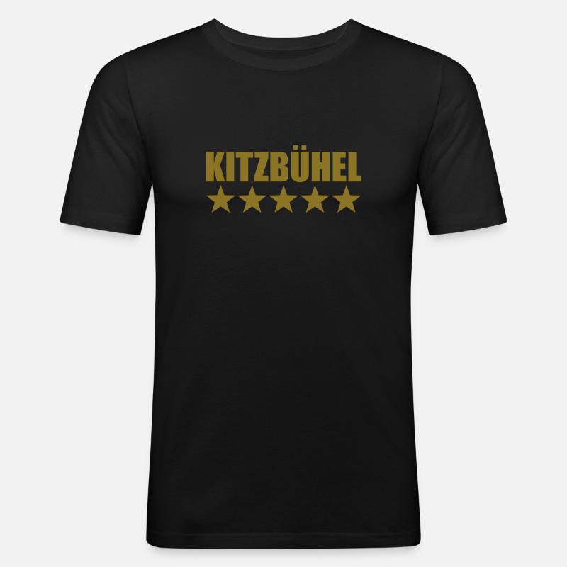 Kitzbühel - Männer Slim Fit T-Shirt - Schwarz