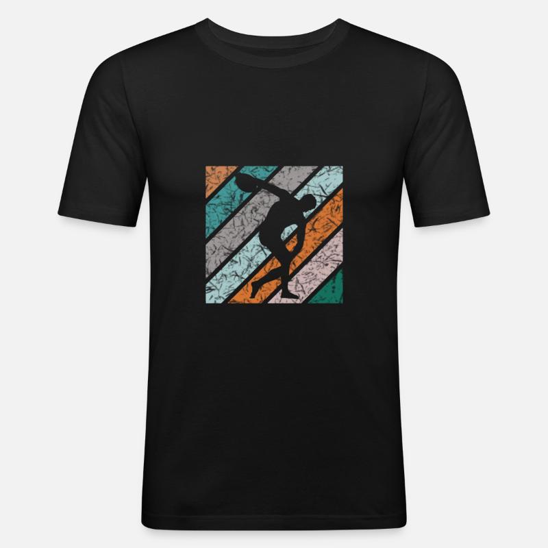 Diskuswerfen Design Diskuswerfer Diskuswerferin - Männer Slim Fit T-Shirt - Schwarz
