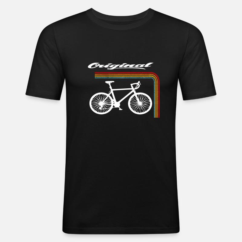 Vélo de course Rétro Design - T-shirt près du corps Homme - noir