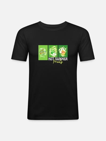 Fruits chauds d’été - T-shirt près du corps Homme - noir