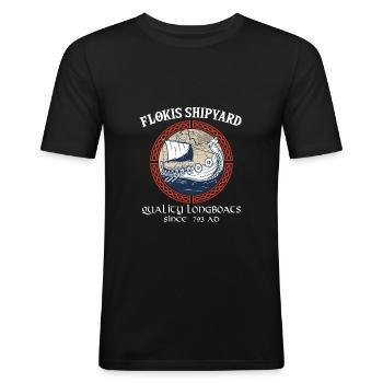 Flokis Shipyard Quality Longboats Ragnar Odin Wiki - Men's Slim Fit T-Shirt - black - Front - Nik (191cm)