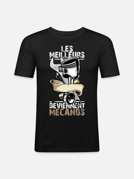 mecanos - T-shirt près du corps Homme - noir