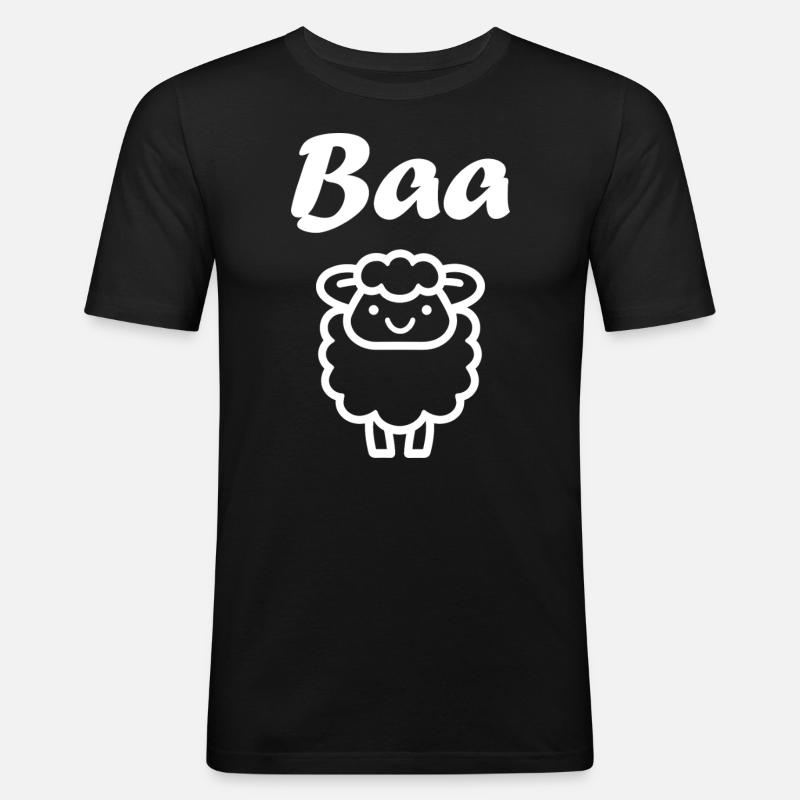 Schaf - Männer Slim Fit T-Shirt - Schwarz