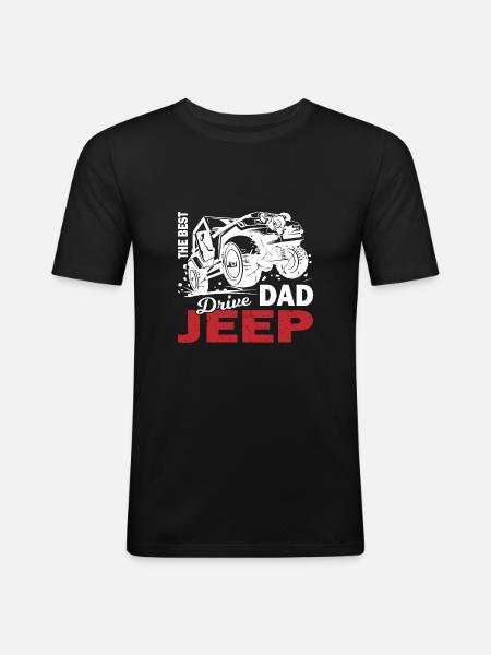 The Best Dad Drive Jeep - Men's Slim Fit T-Shirt - black
