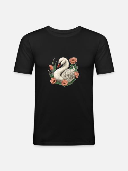 Swan - Men's Slim Fit T-Shirt - black