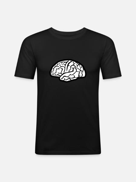 Brain, Brains - Men's Slim Fit T-Shirt - black