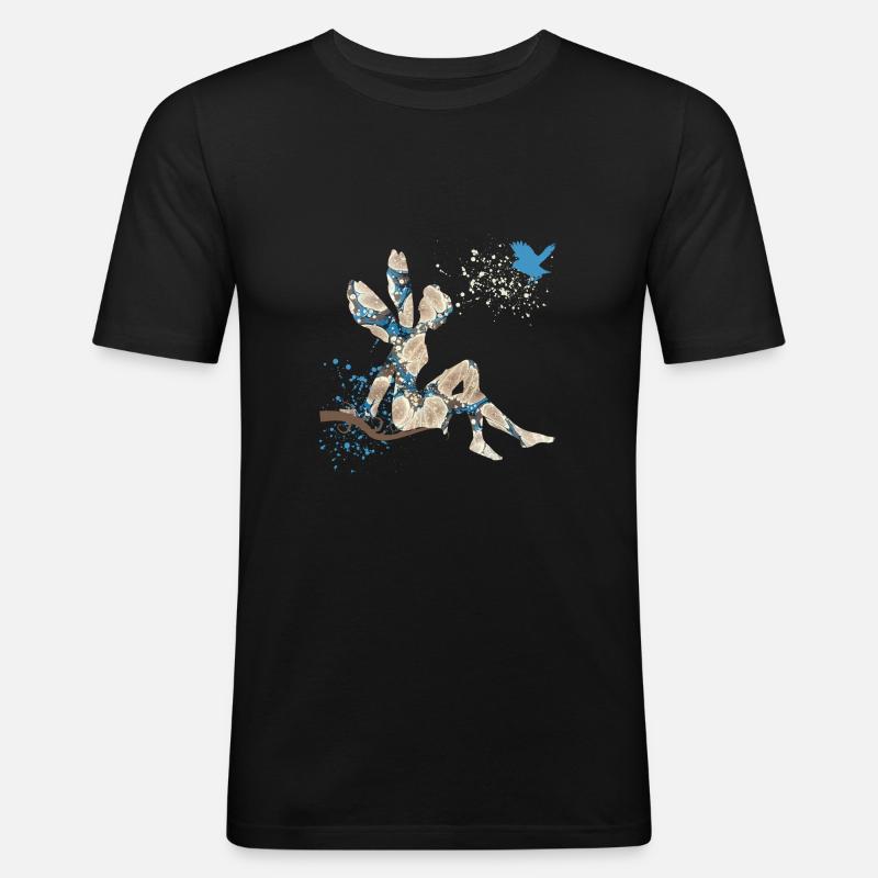 fee e 242 - Männer Slim Fit T-Shirt - Schwarz