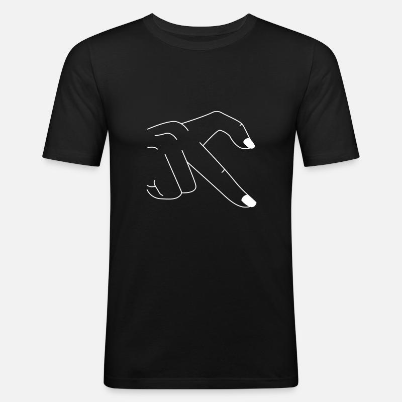 Hand - Männer Slim Fit T-Shirt - Schwarz