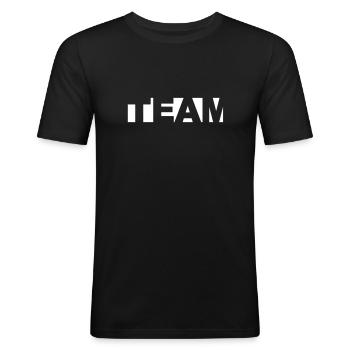 Équipe - T-shirt près du corps Homme - noir - Devant - Nik (191cm)