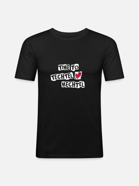 Time to Techtelmechtel - Männer Slim Fit T-Shirt - Schwarz