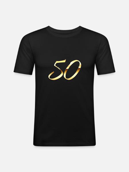 Gold 50 - Männer Slim Fit T-Shirt - Schwarz
