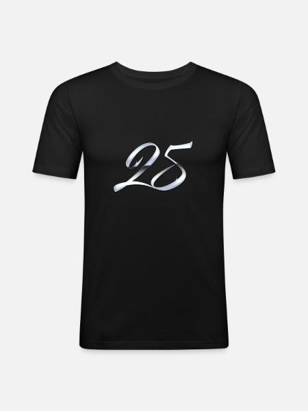Silver 25 - Men's Slim Fit T-Shirt - black