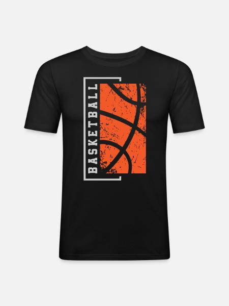 Basketball Basketballer - Männer Slim Fit T-Shirt - Schwarz